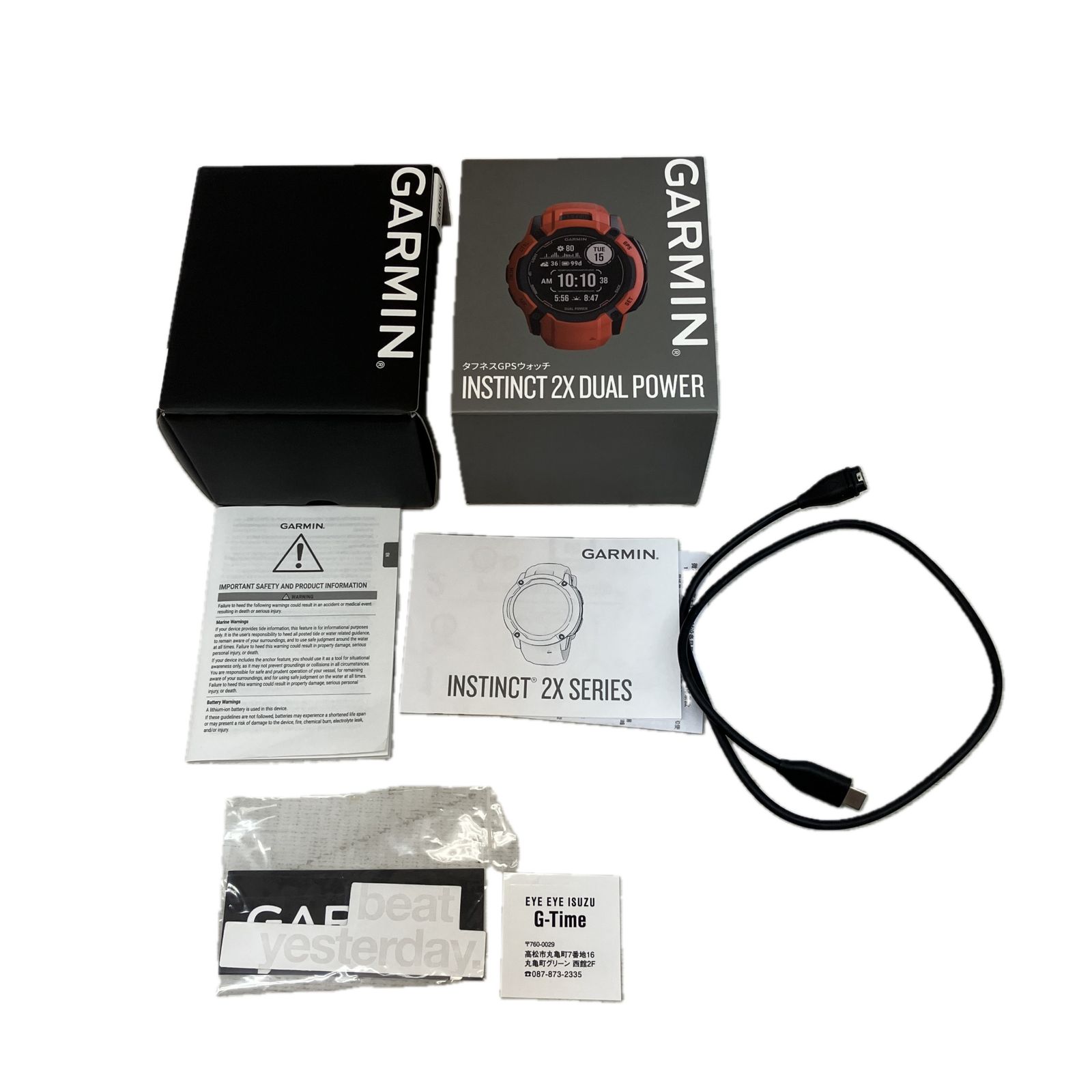 GARMIN INSTINCT 2X DUAL POWER Flanme Red スマートウォッチGPS ガーミン C10427390