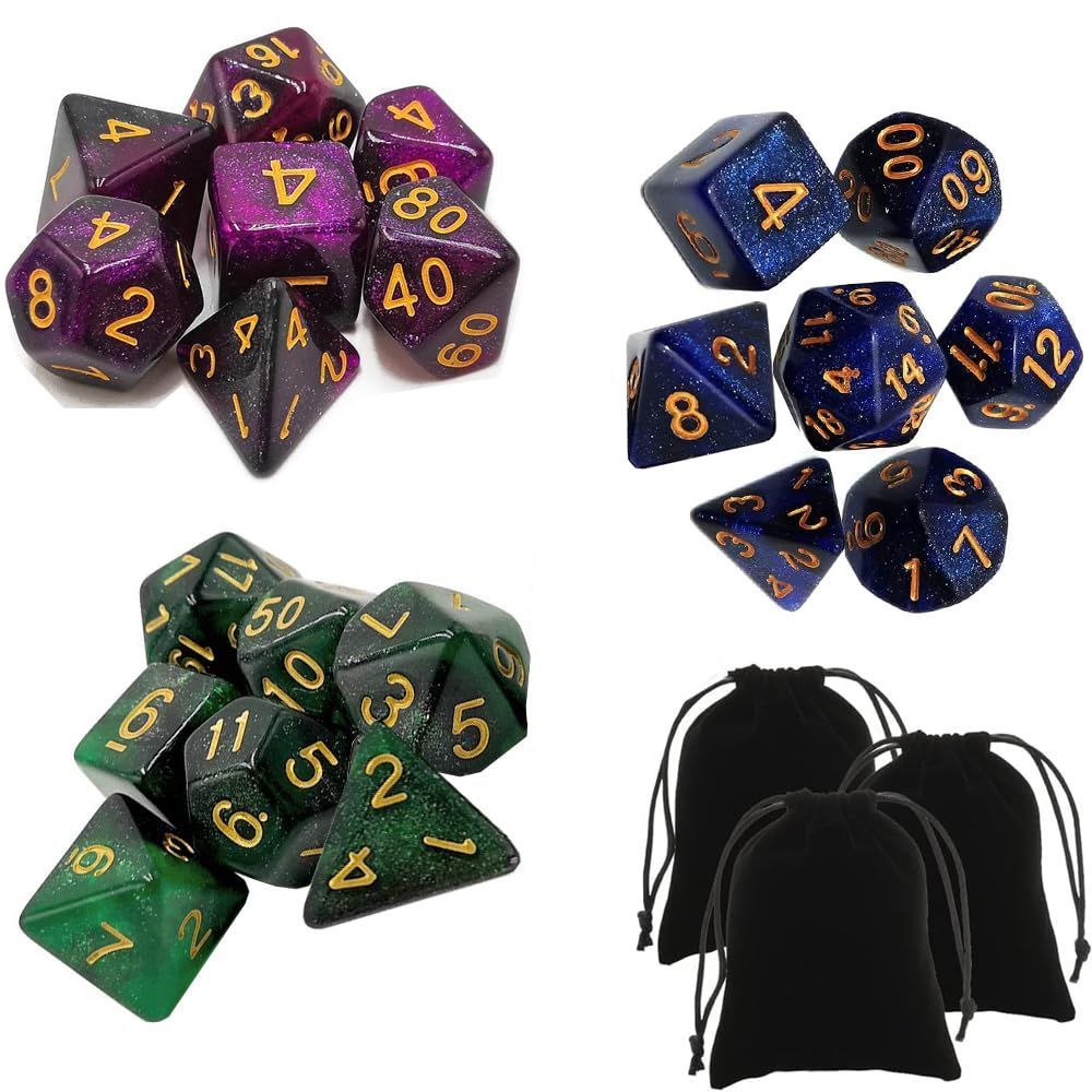 新着商品】D6 D8 D4 D10 神話TRPG D12 D20 MTG 7個/21個/42個入り 3色