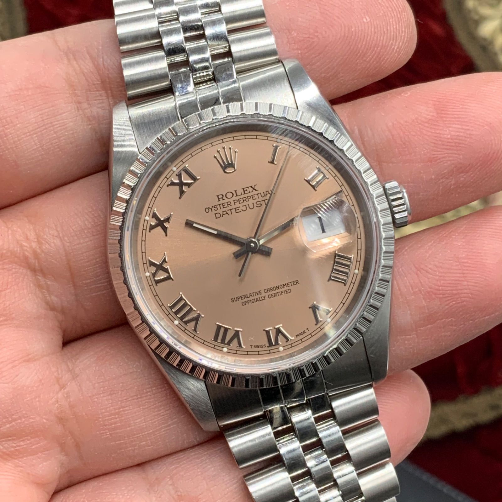 ロレックス ROLEX 16220 デイトジャスト ピンクローマン X番 - メルカリ