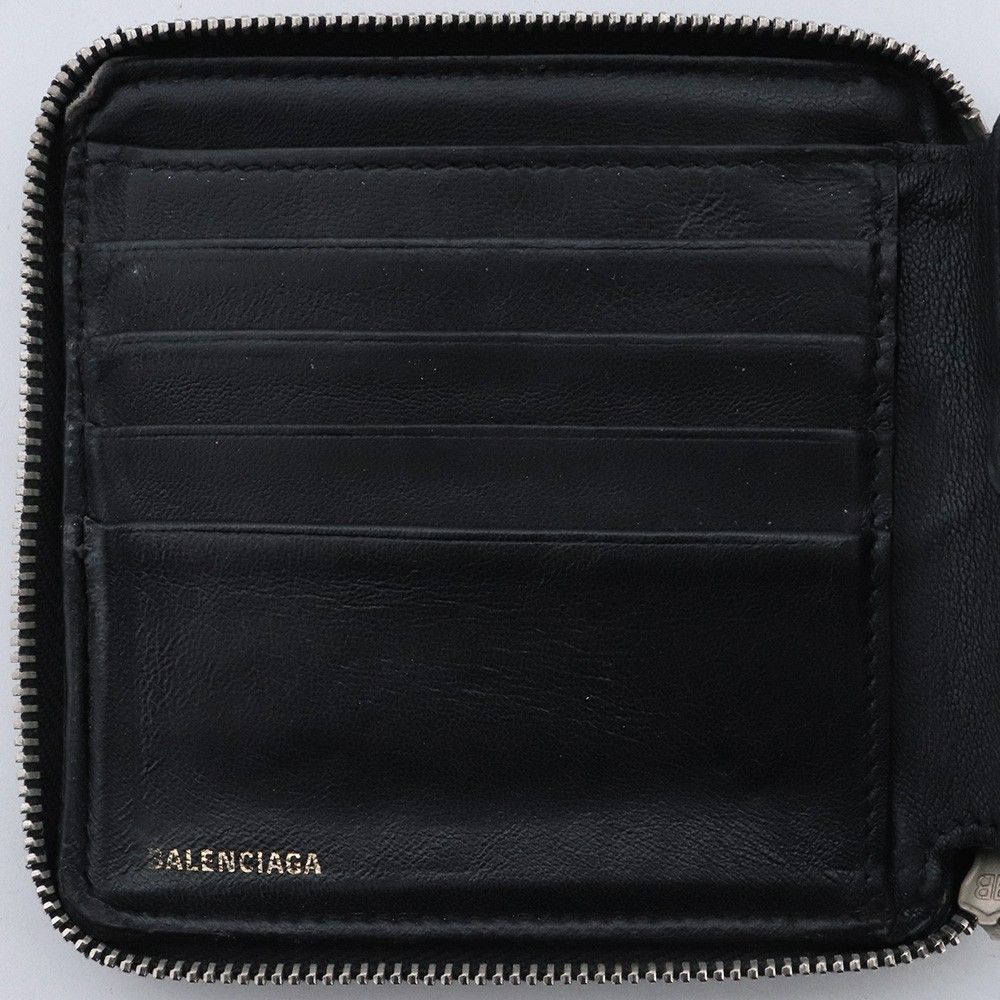 BALENCIAGA クロコ型押しスクエアラウンドジップウォレット