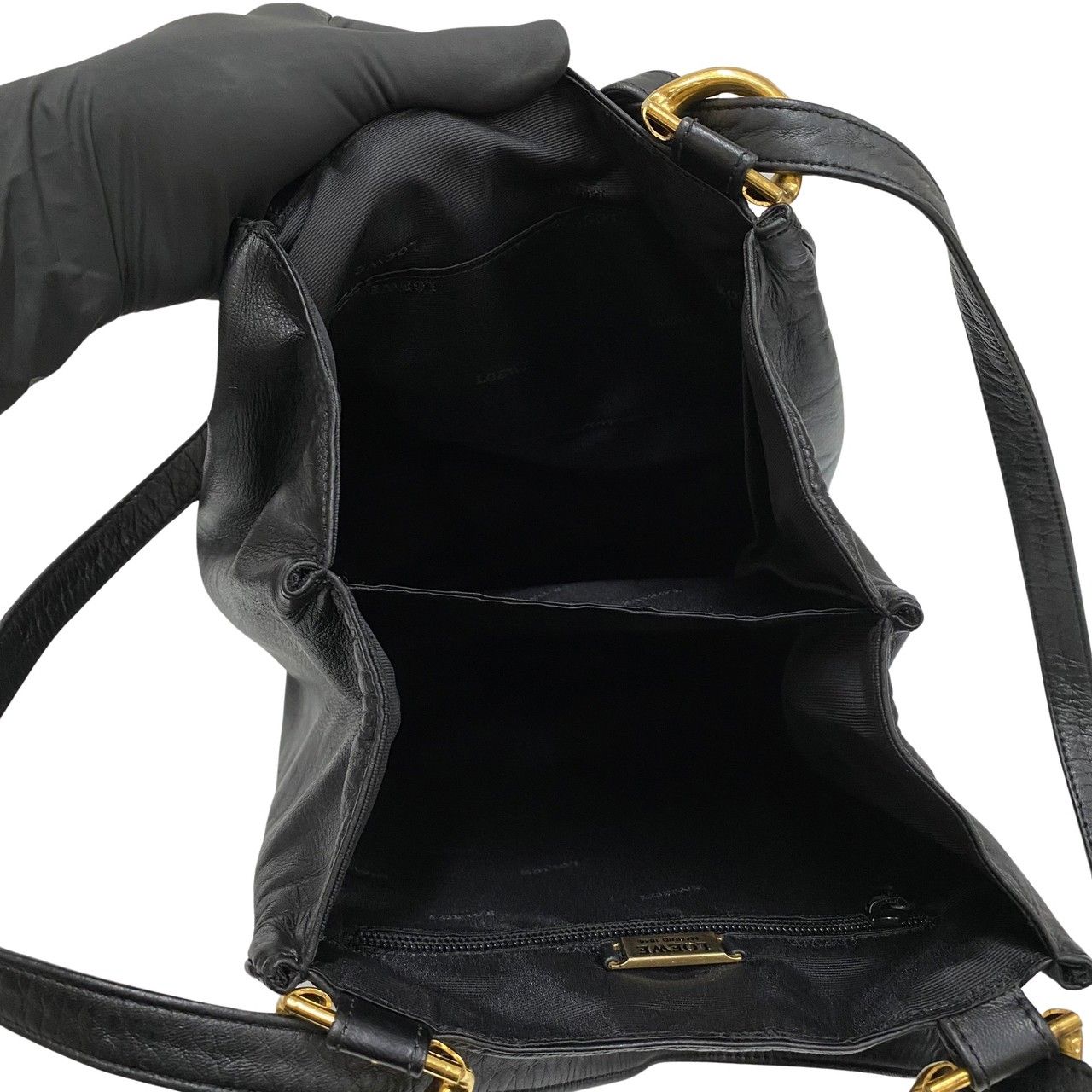 極 美品 希少品 LOEWE ロエベ アナグラム ロゴ ナッパレザー 本革 2way