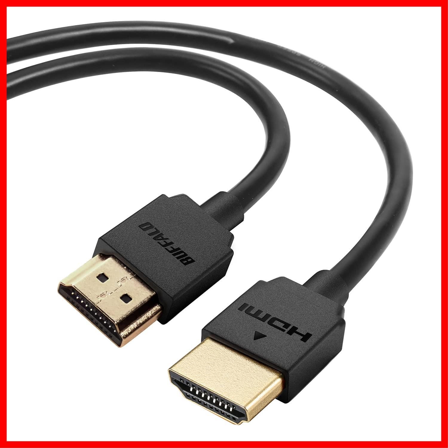 HDMI やわらか ケーブル 1m ARC バッファロー 対応 4K × 2K 対応 HIGH SPEED with Ethernet 認証品 BHDY10BK|N