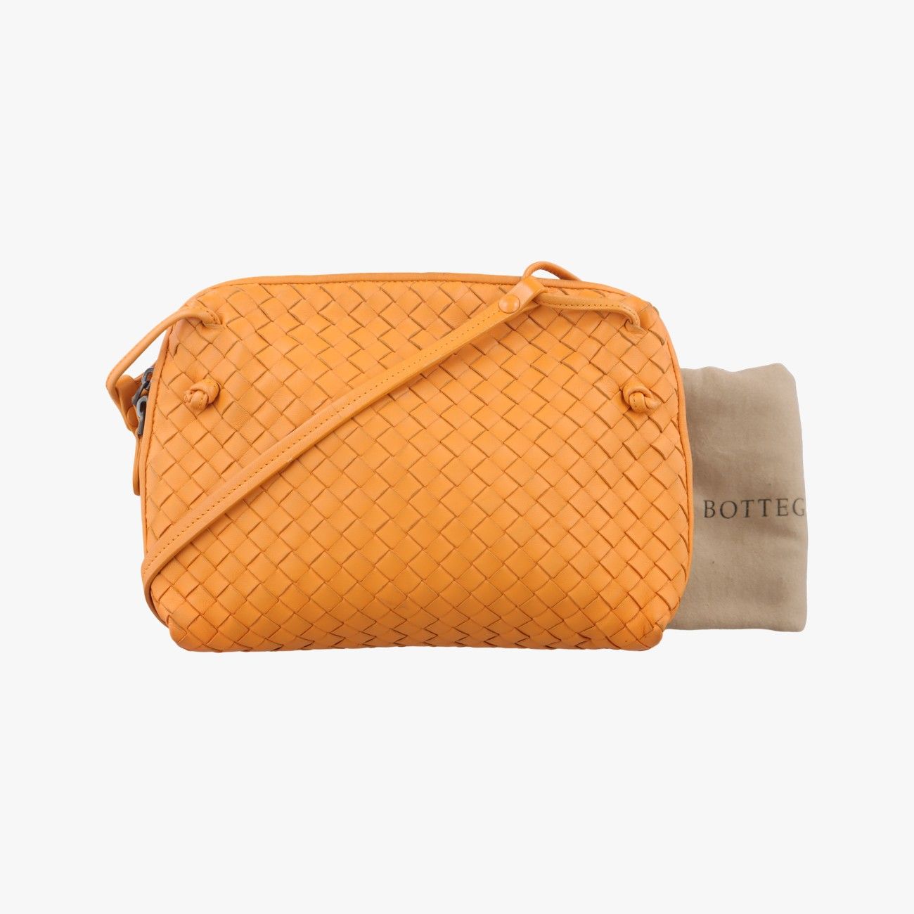 希少色✨ボッテガヴェネタ　マネークリップ　イントレチャート　オレンジ　レザー ♢BOTTEGA VENETA♢イントレチャートマネークリップ☆ (BOTTEGA