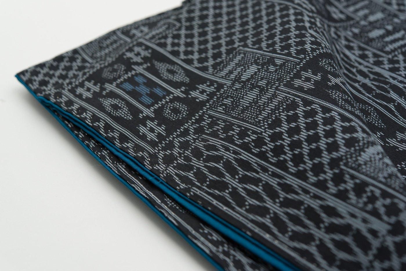 平和屋本店□極上 青山みとも お召 市松文様 梅幸茶色地 逸品  