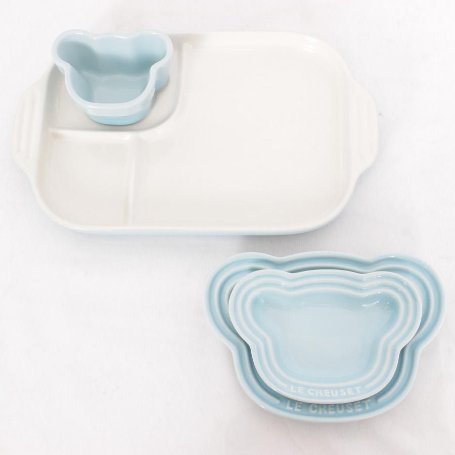 【新品未使用】LE CREUSET ベビー用食器セット コースタルブルー Amazon｜ル・クルーゼ(Le Creuset) 子ども 食器セット ベビー