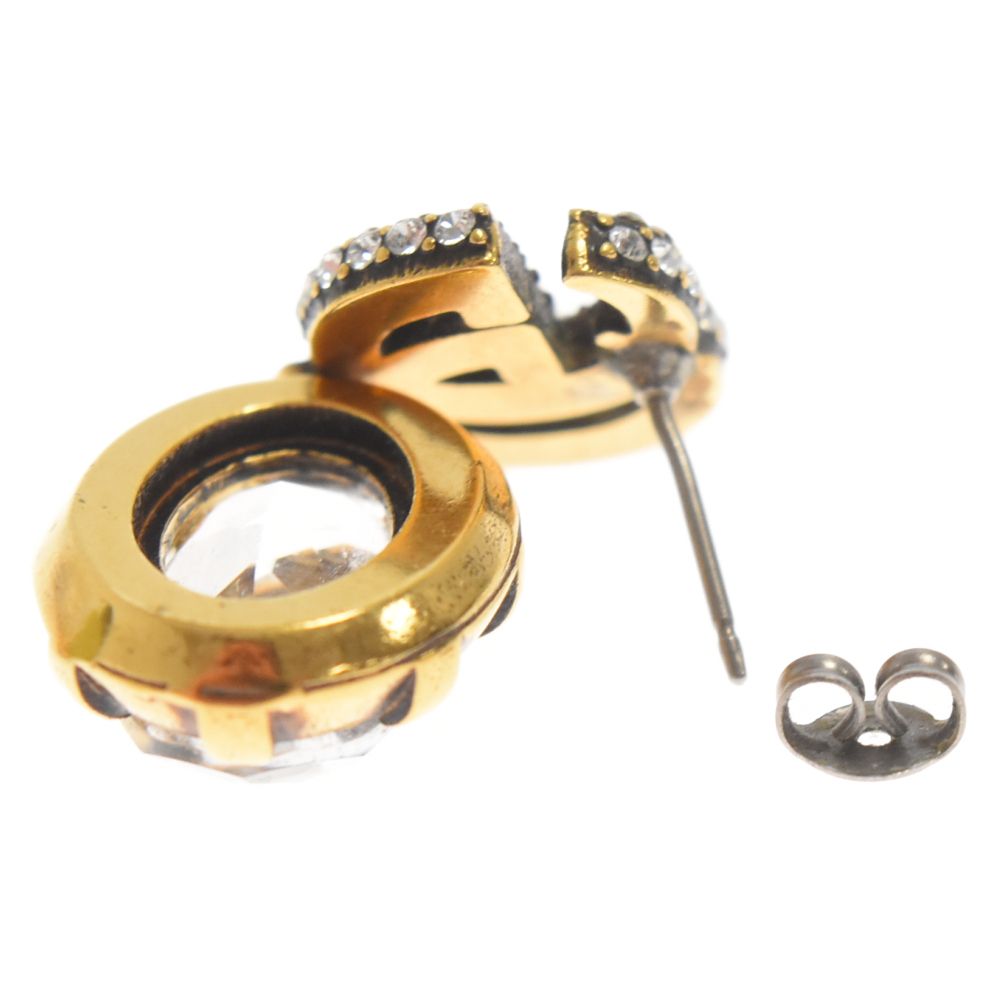 Gucci ダブルGロゴ ピアス ゴールド 中古・古着通販】GUCCI (グッチ) クリスタルダブルGピアス
