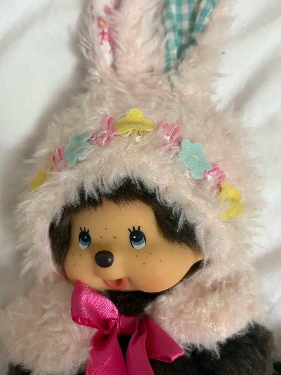 モンチッチ うさぎ耳 キャップ ぬいぐるみ フラワーバニー