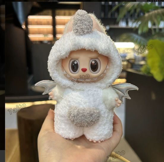 新品 恐竜仮装 ワンピースlabubuラブブぬいぐるみ服17cm着せ替え着ぐるみ 新品2点セット 恐竜仮装labubuラブブぬいぐるみ服17cm着せ替え
