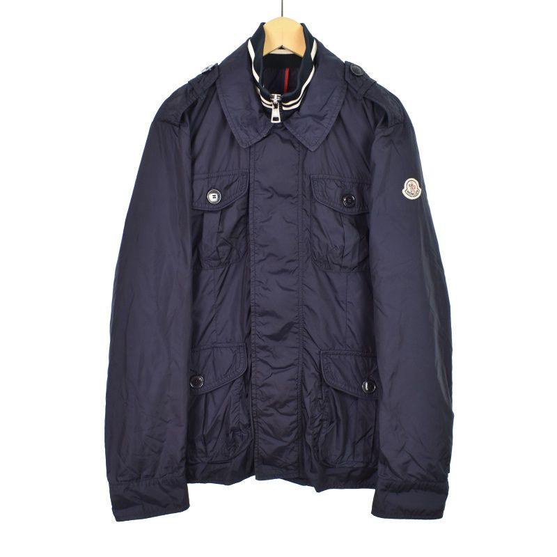 MONCLER モンクレール ナイロンジャケット ブルゾン ネイビー サイズ1 中古・古着通販】MONCLER (モンクレール) ナイロンジャケット ネイビー