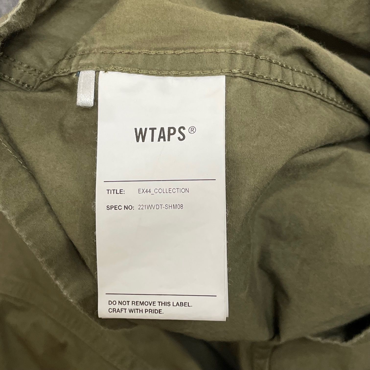 WTAPS ダブルタップス 22SS 221WVDT-SHM08 CHIT SS COTTON WEATHER ボックスシルエット スタンドカラー ウェザー チット 半袖 シャツ オリーブ系 03