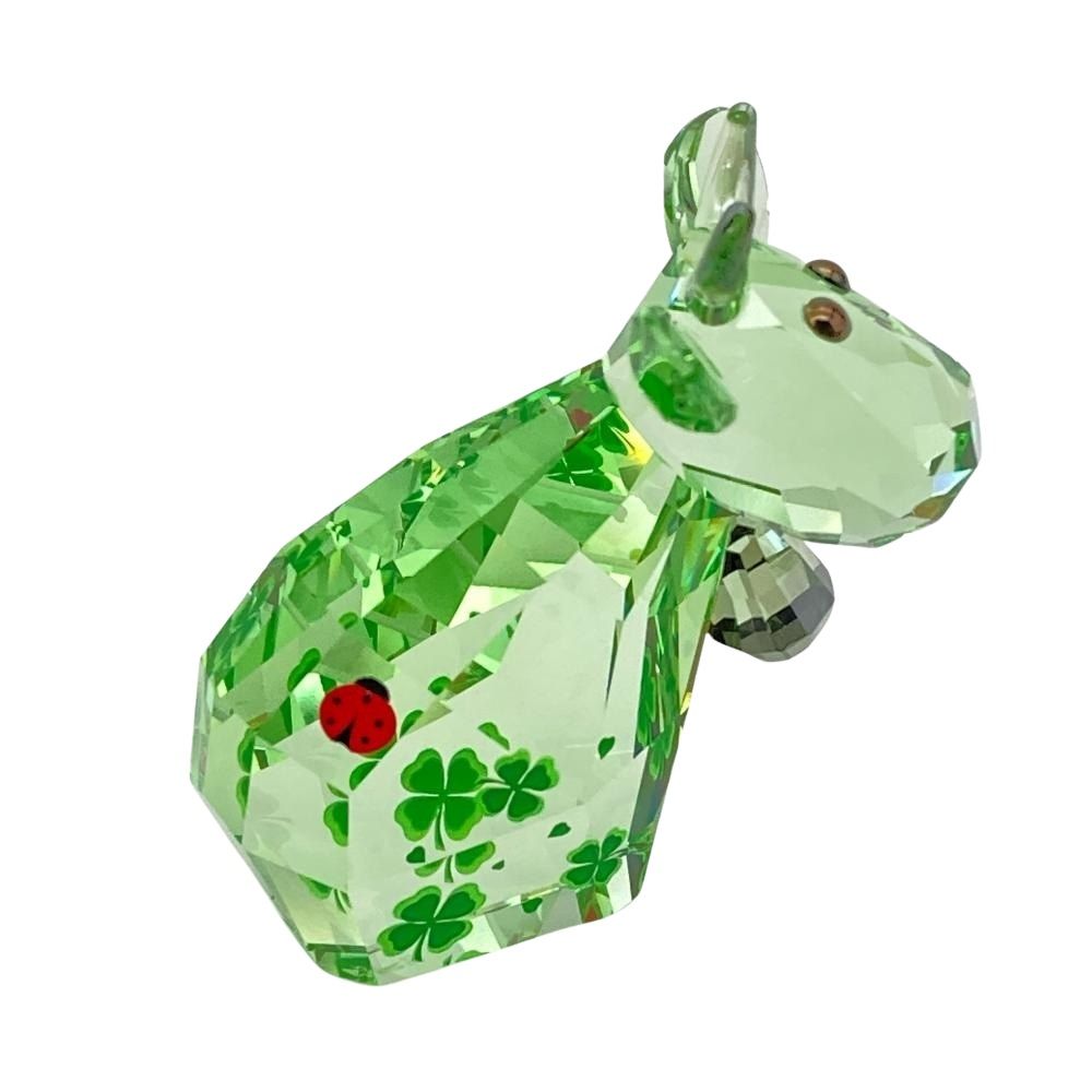 SWAROVSKI - スワロフスキー SWAROVSKI ラッキー・モー オブジェ 置物 1096750 グリーン【中古】 スワロフスキー SWAROVSKI ラッキー・モー オブジェ 置物