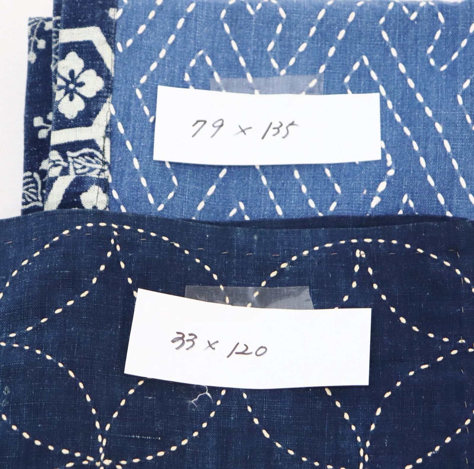 070☆ 藍木綿 刺し子 暖簾 のれん ２点 まとめ売り 古布 - メルカリ