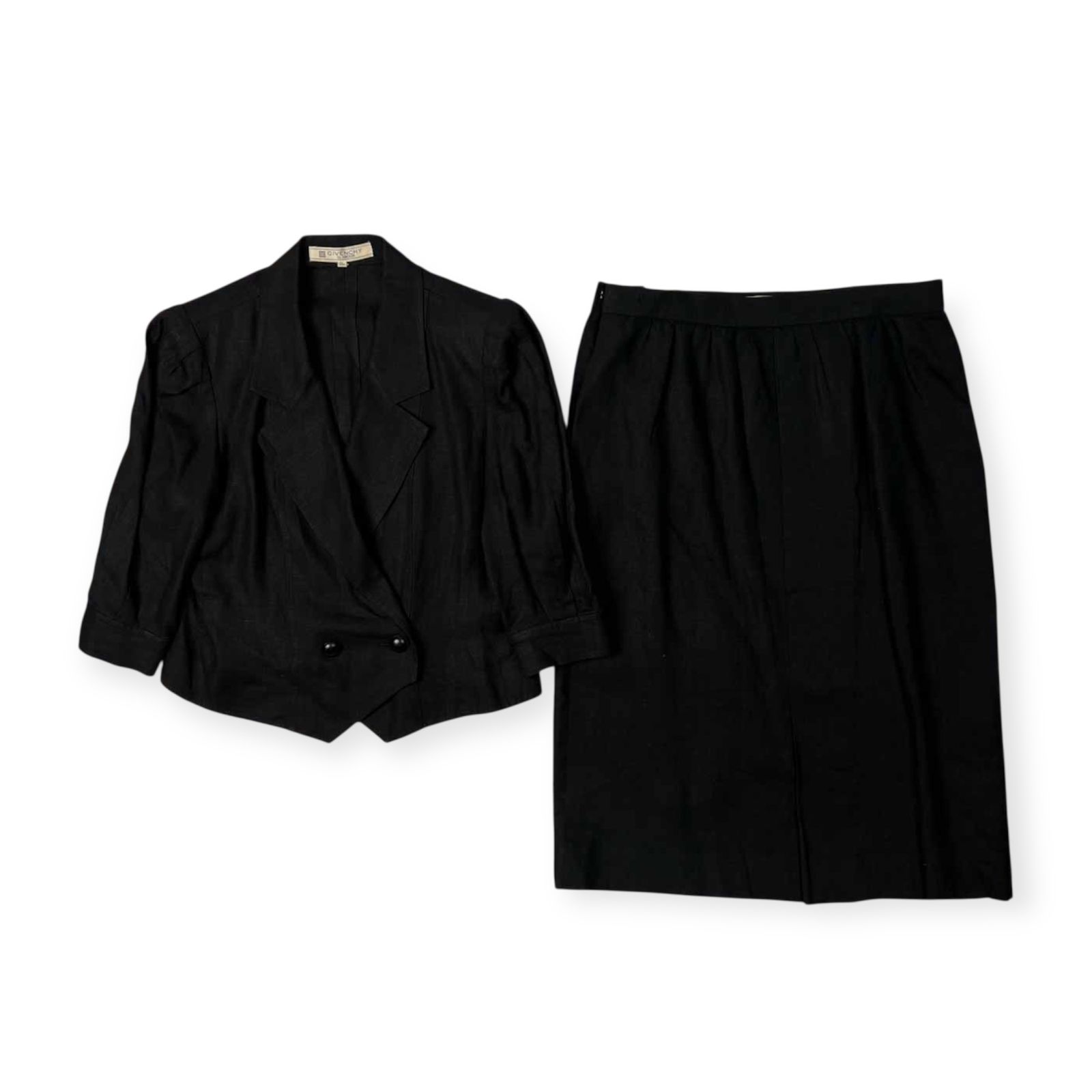 90s GIVENCHY ジバンシィ 麻100% リネン セットアップ ダブル