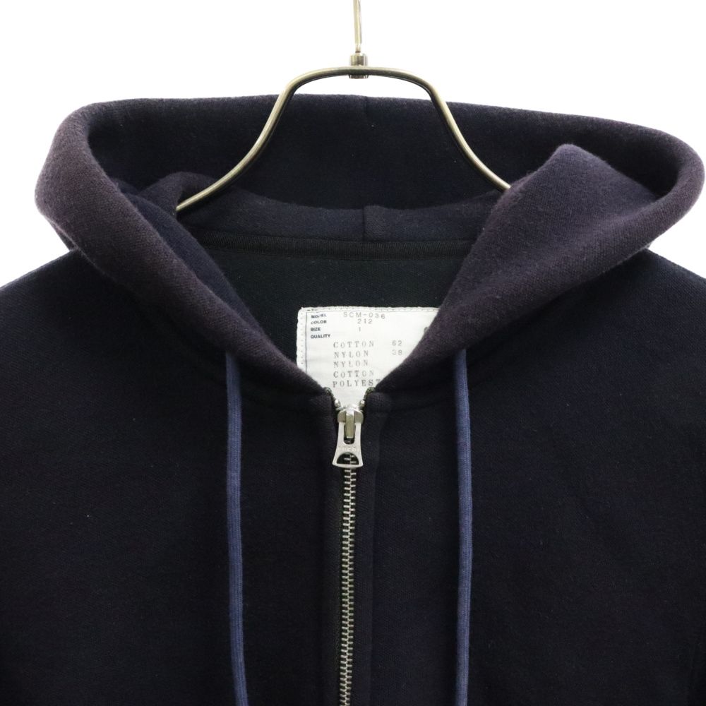 Sacai (サカイ) 20AW Sponge Sweat MA-1 Zip Hoodie SCM-036 スポンジニットスウェットMA-1ドッキング ジップアップフーディ 再構築パーカー カーキ/ネイビー - メルカリ