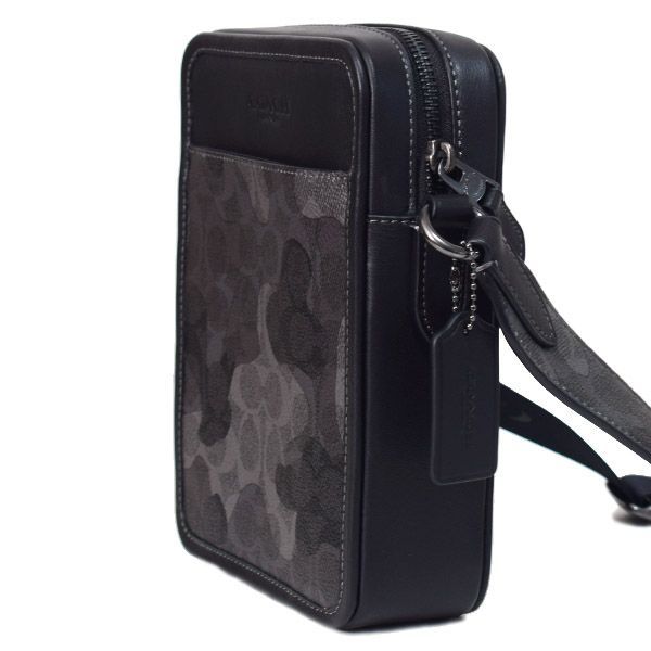 【ドミンゴ様】コーチ 2way メッセンジャーバッグ サリバン ヘリテージ 黒 コーチ メンズ バッグ COACH コーティングキャンバス レザー