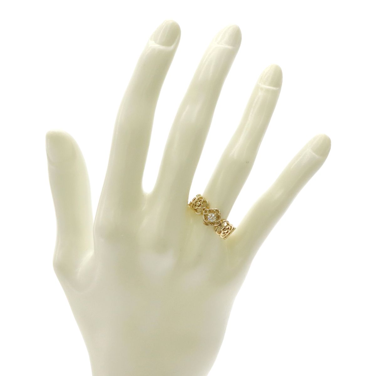 TASAKI タサキ 田崎 K18YG 18金イエローゴールド ダイヤ0.10ct 花 
