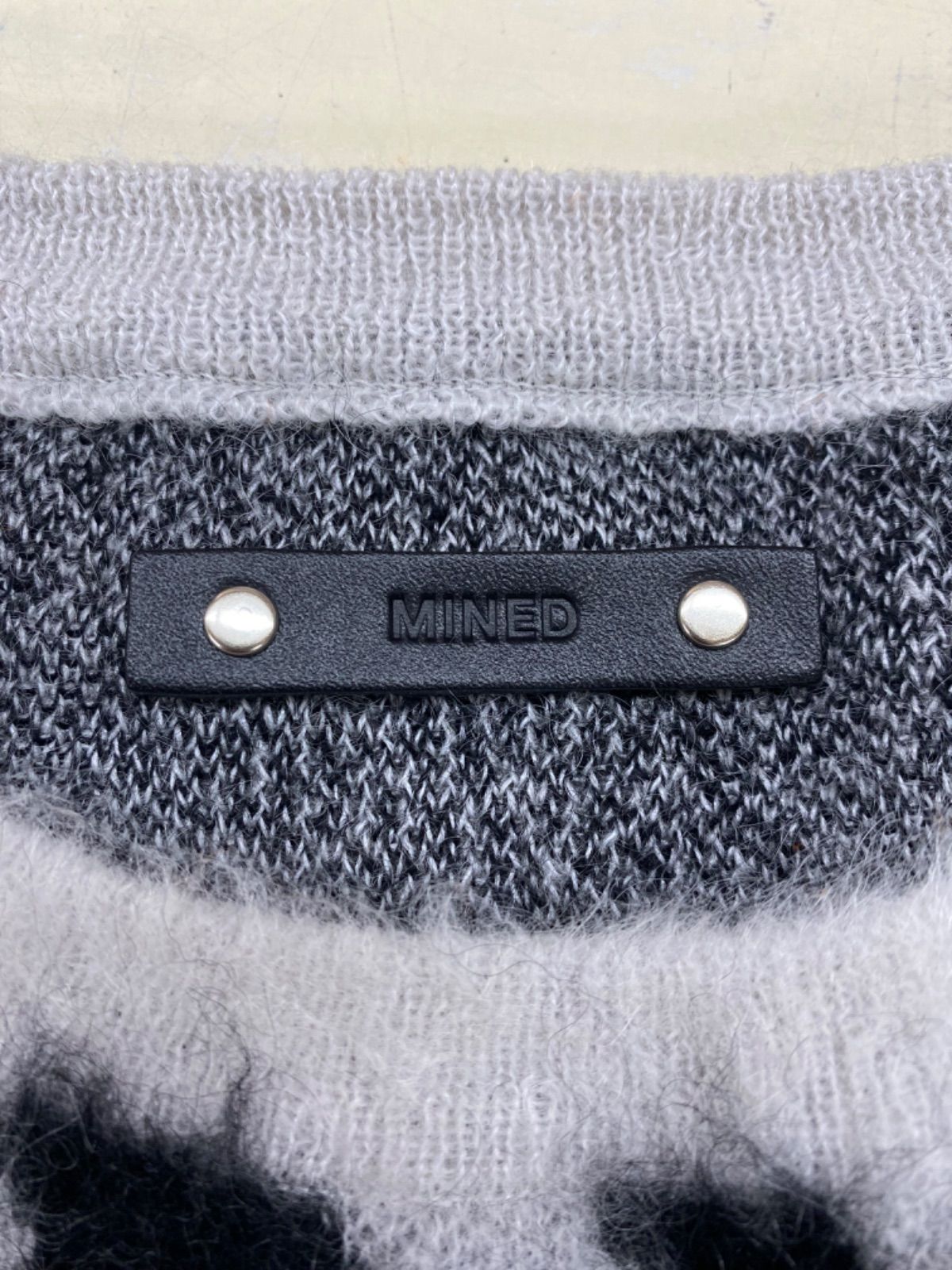 67.MINEDENIM Zebra Mohair Knit Crewneck Pullover - メルカリ