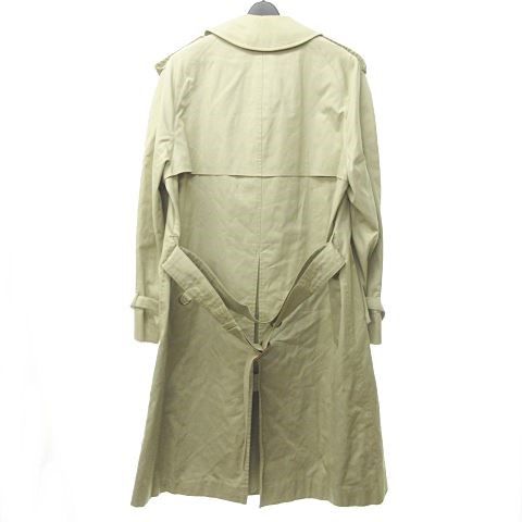 アクアスキュータム AQUASCUTUM アクア5 裏地チェック ベルト付きトレンチコート ジャケット ロング ベージュ 約M ECR11