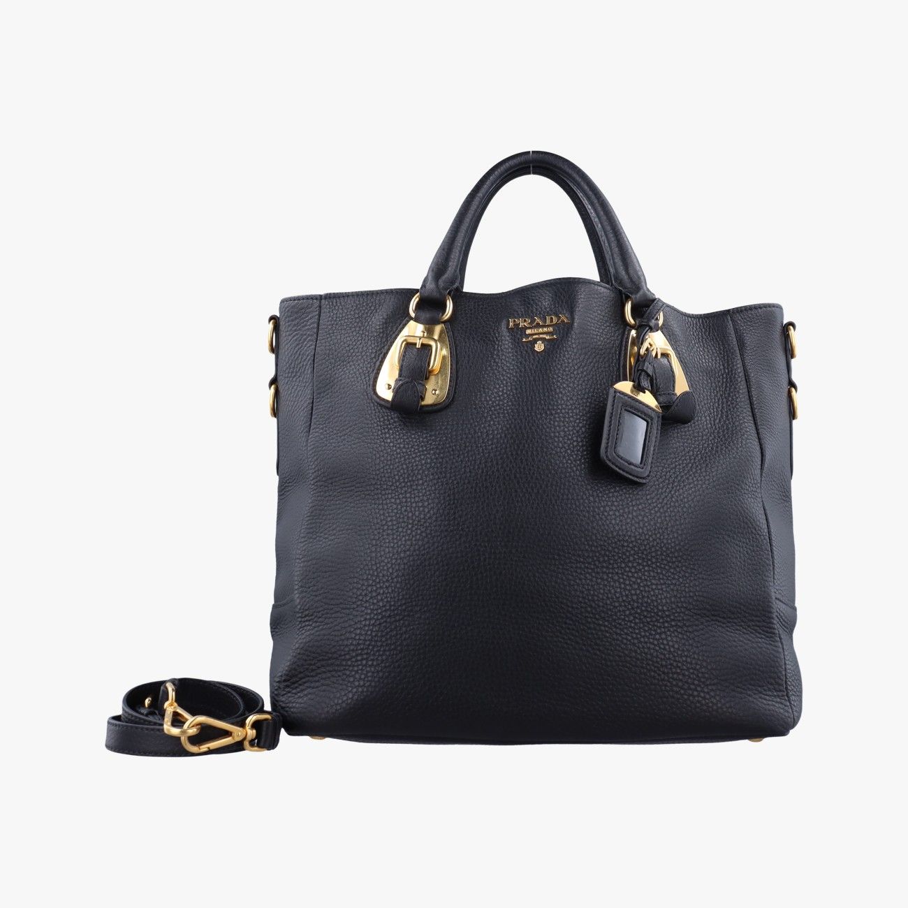 プラダPradaテッスート サッチェル ブラック レザー BN1902 173