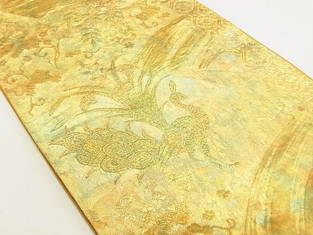 平和屋着物◎西陣 高島織物謹製 六通柄袋帯 青銅箔 地紙花文