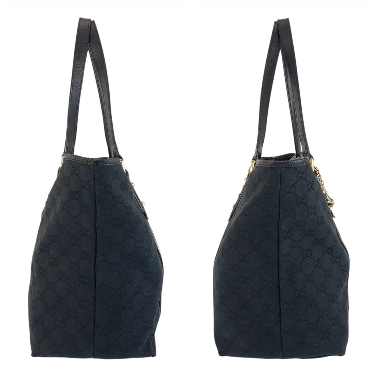 GUCCI グッチ シェリーライン ブラック 黒 ゴールド金具 GGキャンバス 