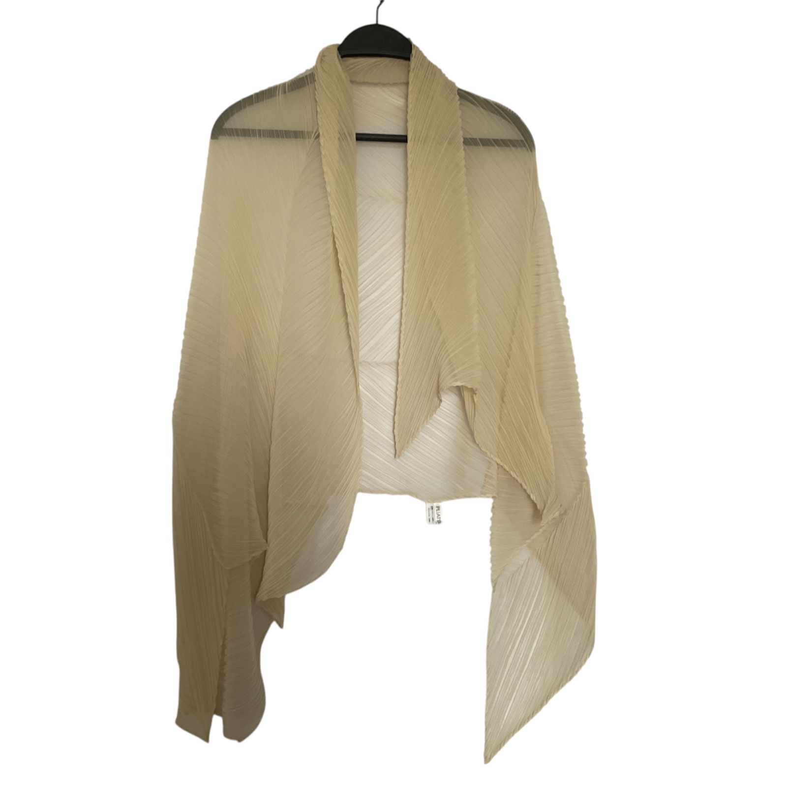 RE3 プリーツプリーズ　iseey miyake pleats please  大判ショール ストール マフラー ベージュ パシュミナ レディース メンズ ユニセックス