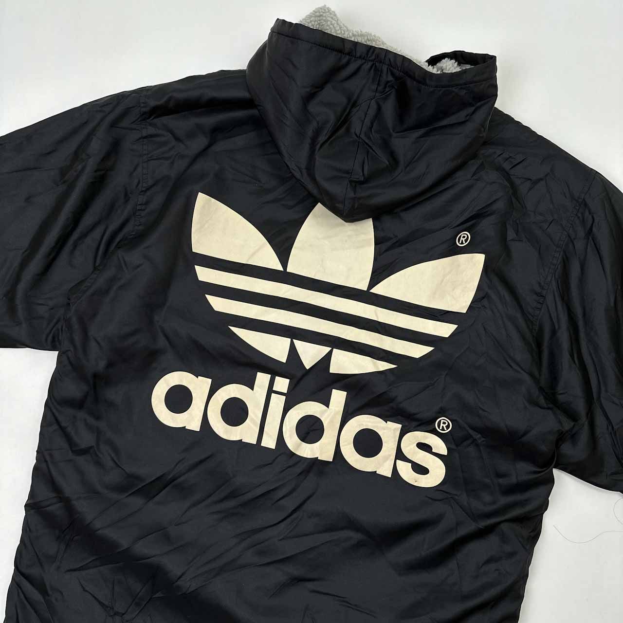 旧adidas デサント社製 オリジナル ビンテージ ベンチコート ネイビー 
