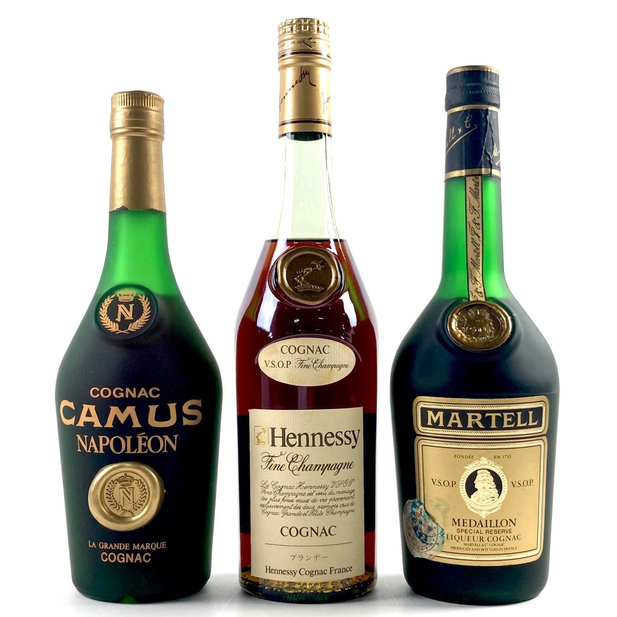 3本 カミュ ヘネシー マーテル コニャック ブランデー セット 【古酒  