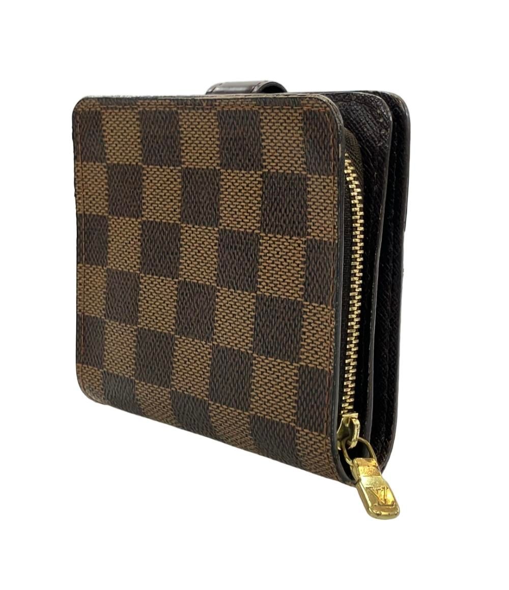 ルイヴィトン コンパクトジップ ダミエ 二つ折り財布 エベヌ ラウンド