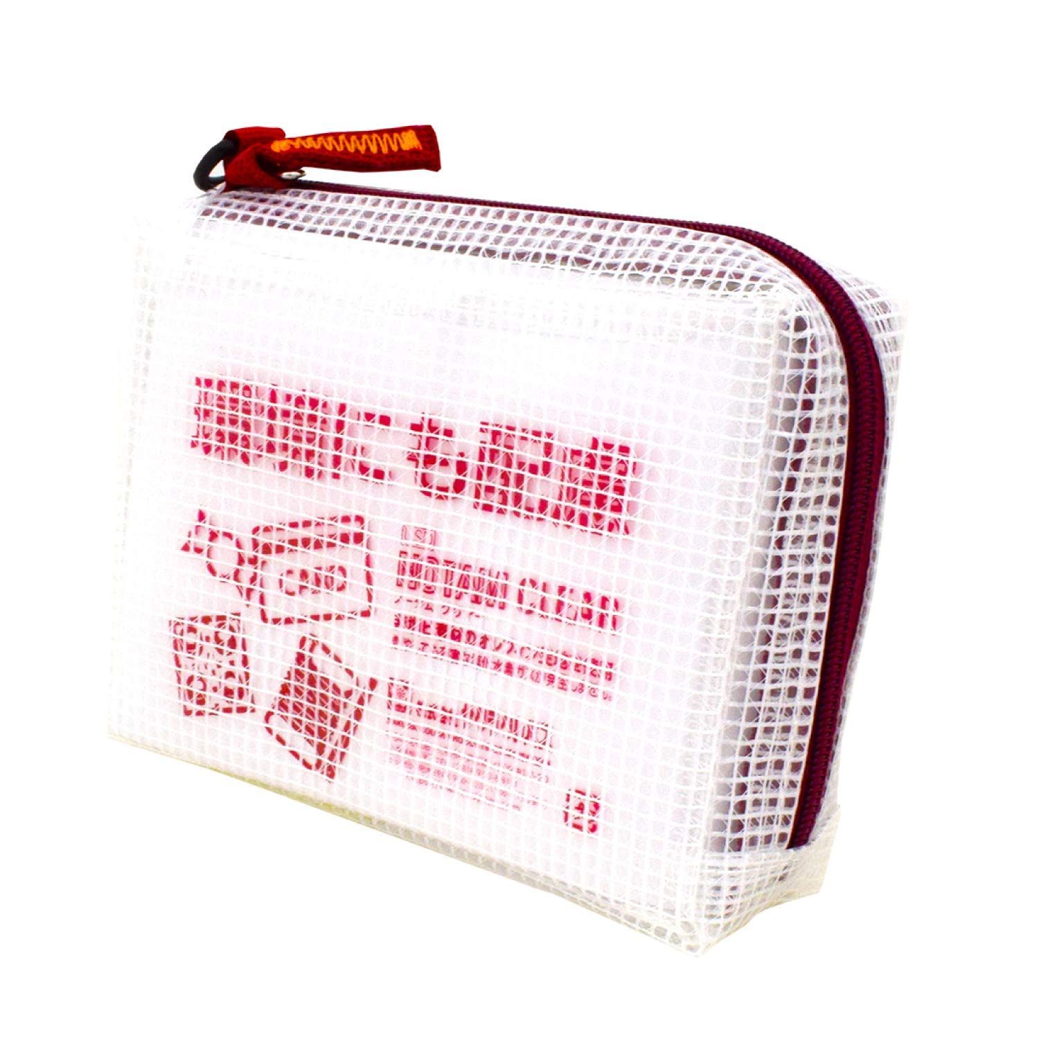 カードサイズ クリア レッド マチ付き メッシュケース UNCM C 19 ノータム