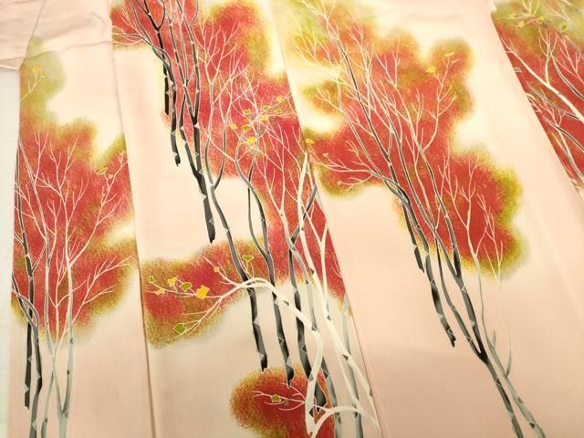 平和屋着物□訪問着 樹林文 暈し染め 金彩 正絹 逸品 AABA7044ma