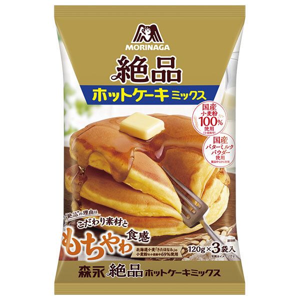 森永製菓 絶品 ホットケーキミックス 360g(120g×3袋)×24箱入×(2ケース)｜ 送料無料 菓子材料 ホットケーキ パンケーキ 国産 北海道小麦 きたほなみ