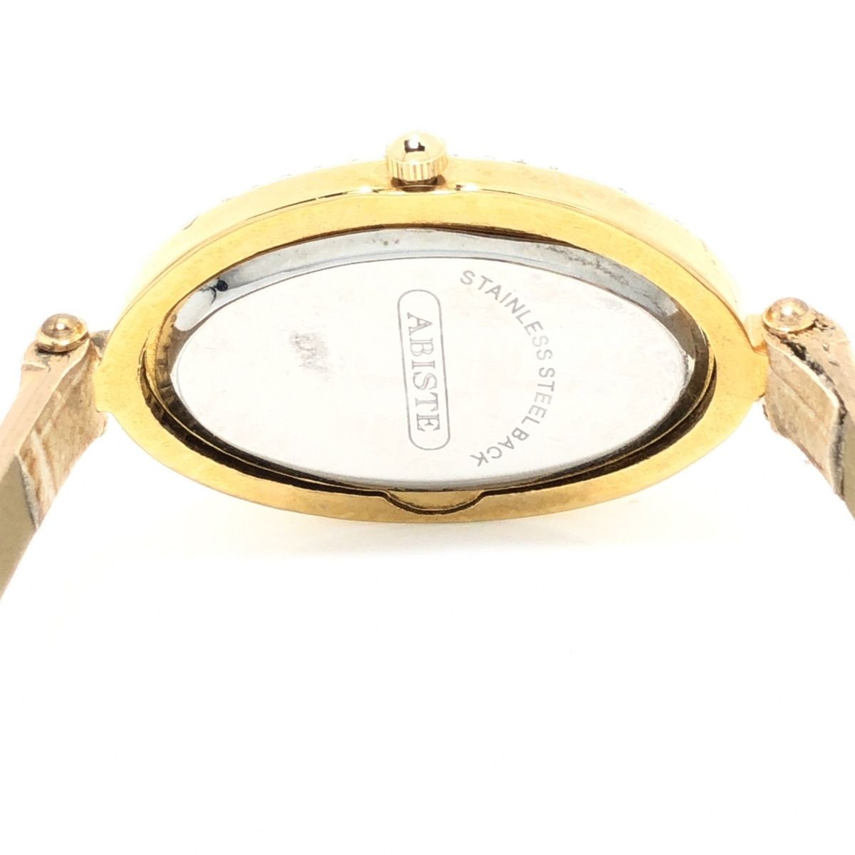 ABISTE(アビステ) 腕時計 - レディース 型押し加工/ラインストーンベゼル ホワイトシェル - メルカリ
