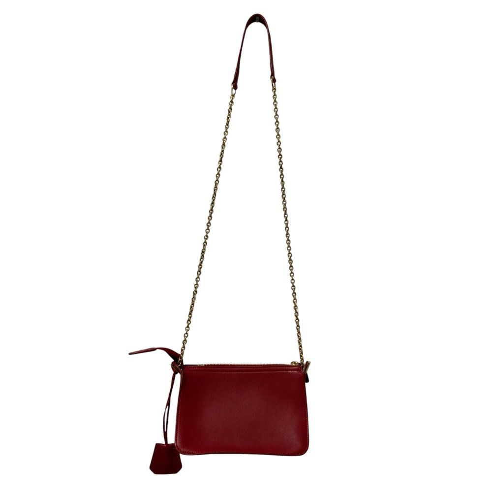 美品 CELINE セリーヌ バイカラー レザー チェーンショルダー