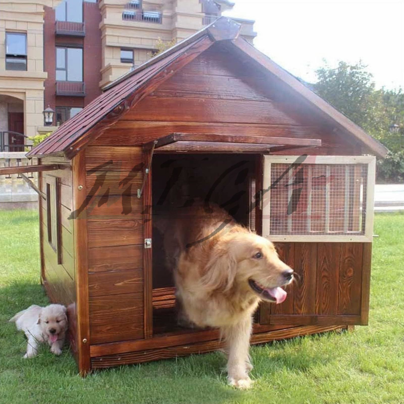 犬小屋 屋外用 大型犬 木製 犬舎 中型犬 超大型犬 大型屋外犬小屋 犬用ハウス 通気性 暖かい 全天候型 日焼け対策 安定性と耐久性 組立簡単  水洗い 家庭/テラス/裏庭/室内/屋外 3XL - メルカリ