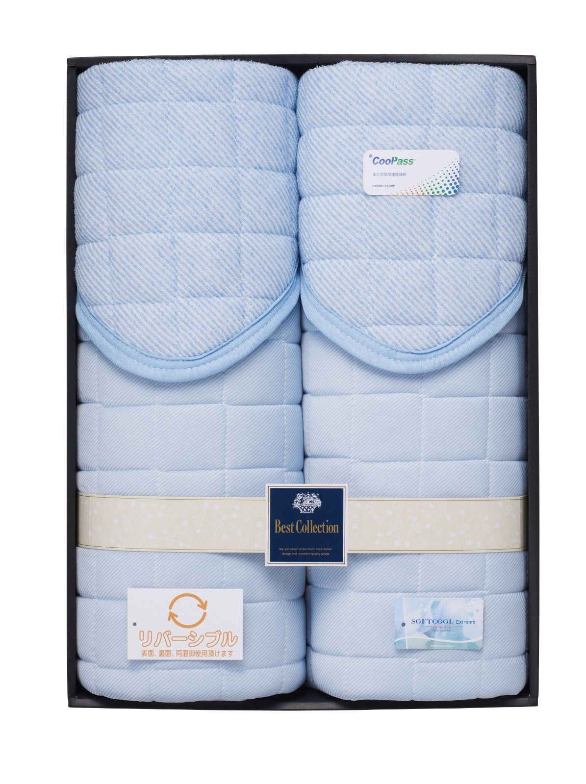 冷感-吸水速乾 リバーシブル敷パッド2枚セット