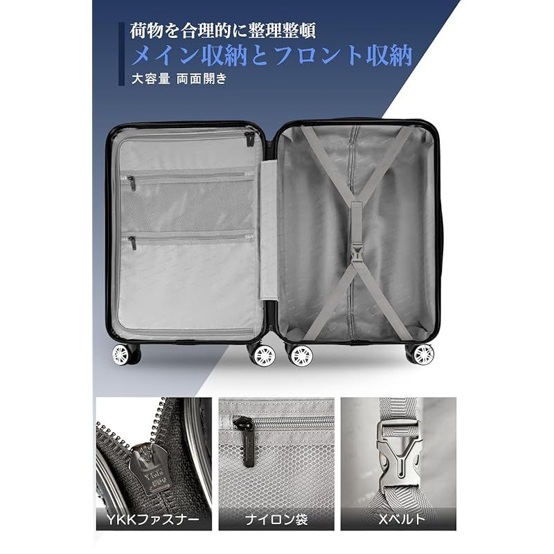 New Trip スーツケース キャリーケース ストッパー付き 機内持ち込み 軽量 大型 S M Lサイズ キャリーバッグ 耐衝撃 大容量 ファスナータイプ 静音 ダブルキャスター TSAロック 海外 旅行 ビジネス 出張 ブルー Sサイズ 機内持込 1 DECORATOM_COM_BR