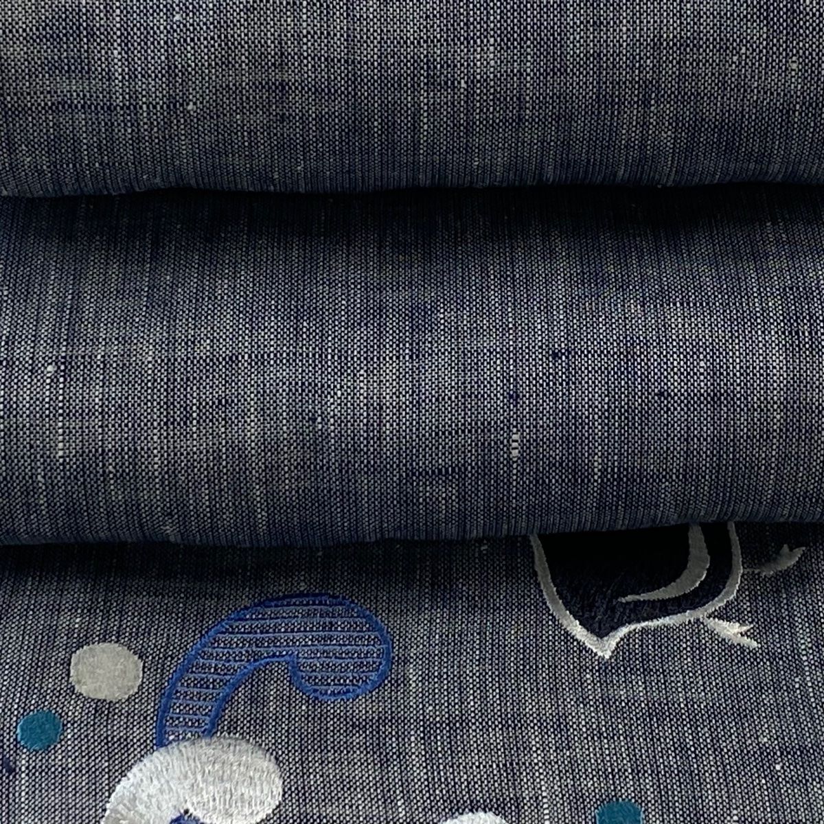 麻 一重名古屋帯 沖縄ミンサー織模様 みんな、あつまれ～！ #ミンサー