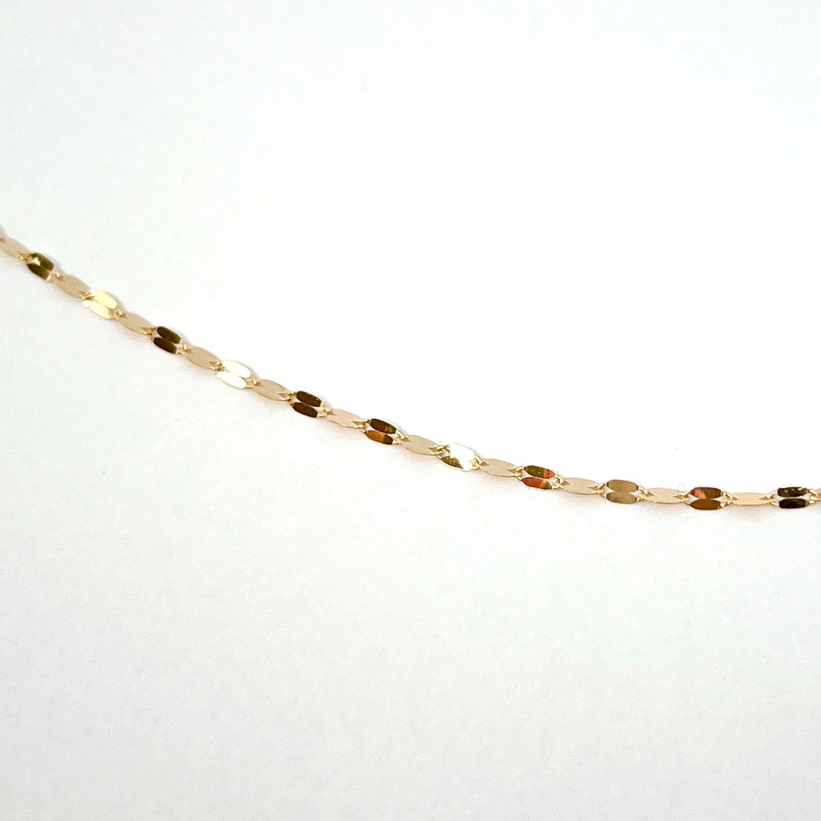 新品 18金 ペタル 幅1.6mm 42cm フラワークロス ペダル K18 YG 
