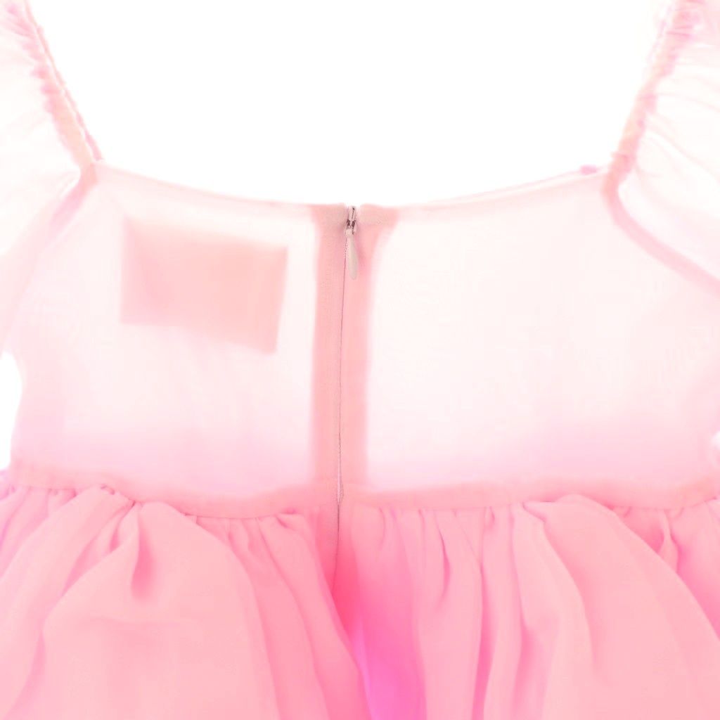 Selkie オーガンジーパフスリーブワンピース