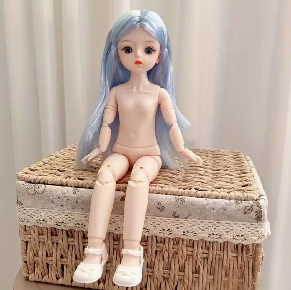 着せ替え人形 30cm 女の子 バービー人形 ボディ 1/6 全身 青い髪 ストレート かわいい 人形 ドール 素体 関節可動 フィギュア t1099  - メルカリ