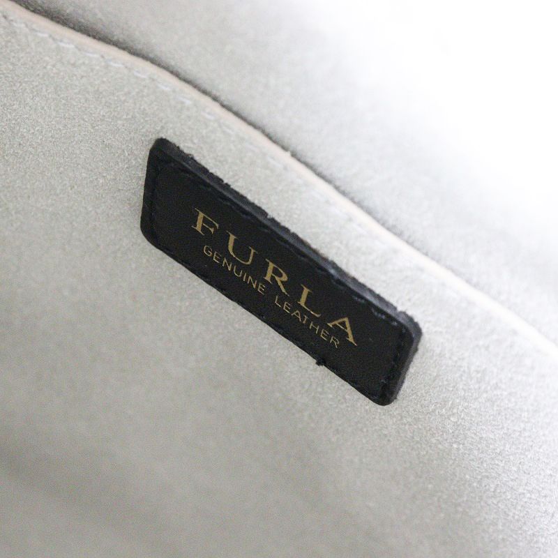 FURLA フルラ 2way バケットバッグ コスタンザ シボ革 グレージュ系 良品 フルラ FURLA コスタンザ2WAY 巾着 レザーショルダーバッグ