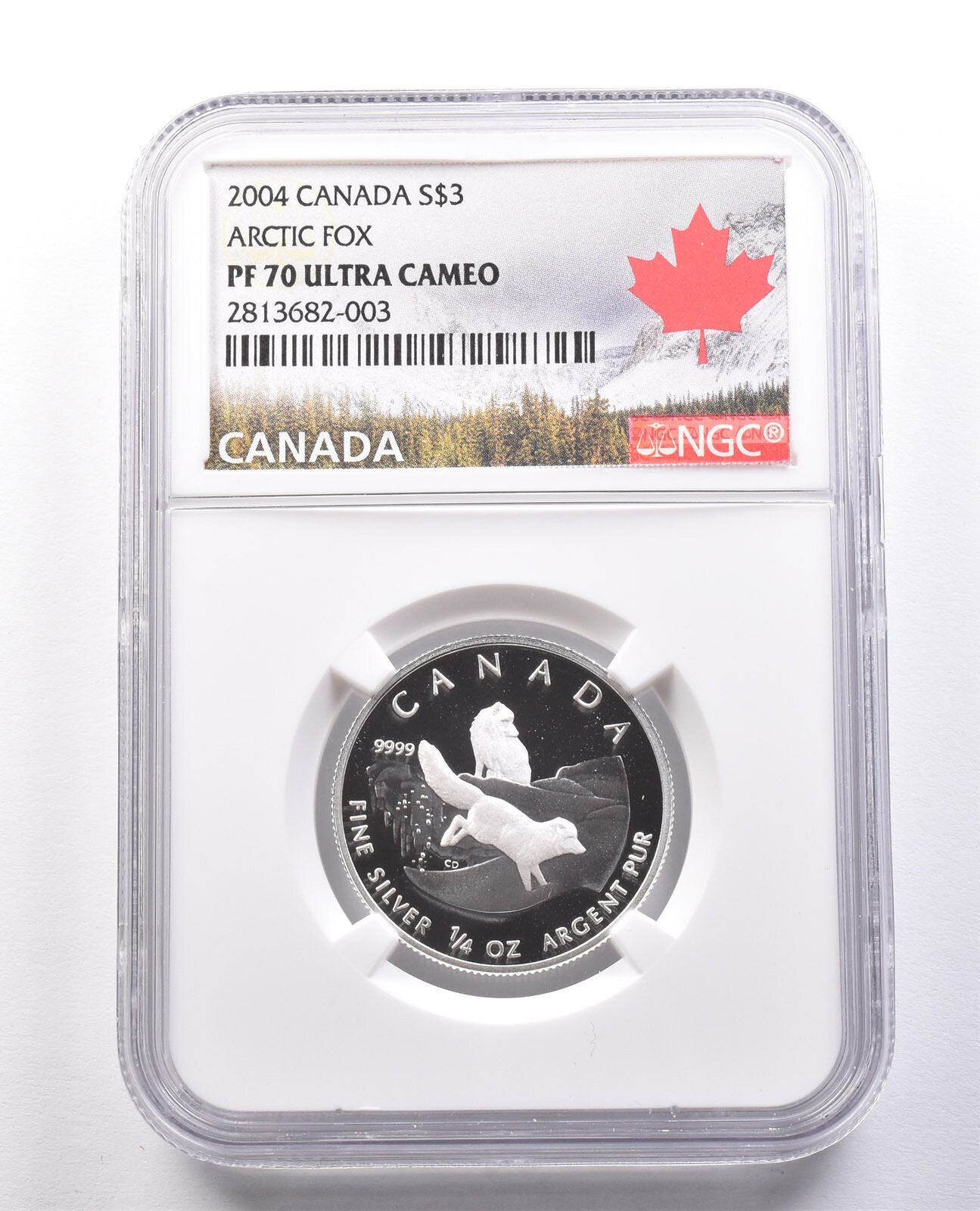 2004年カナダ3ドル銀貨アークティックフォックスPF70 UCAM NGC