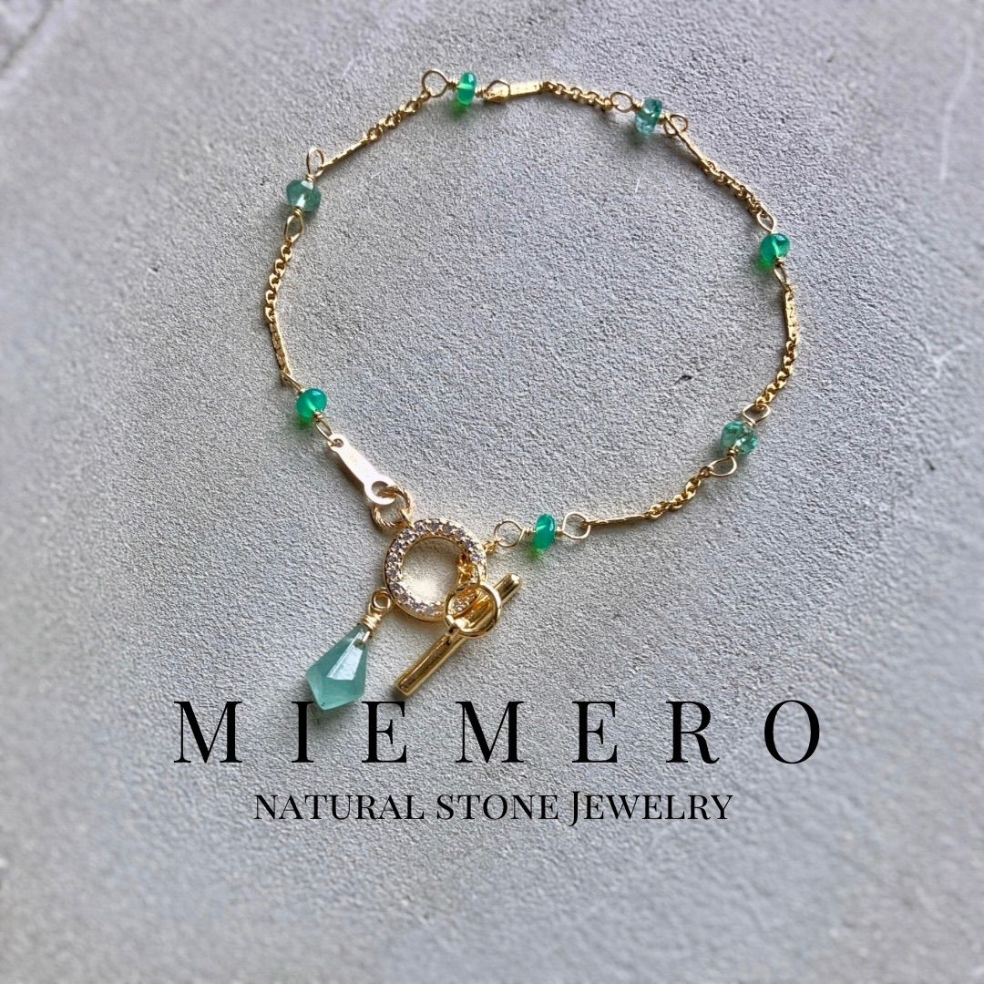 グランディディエライトの華奢ブレスレット【14kgf】