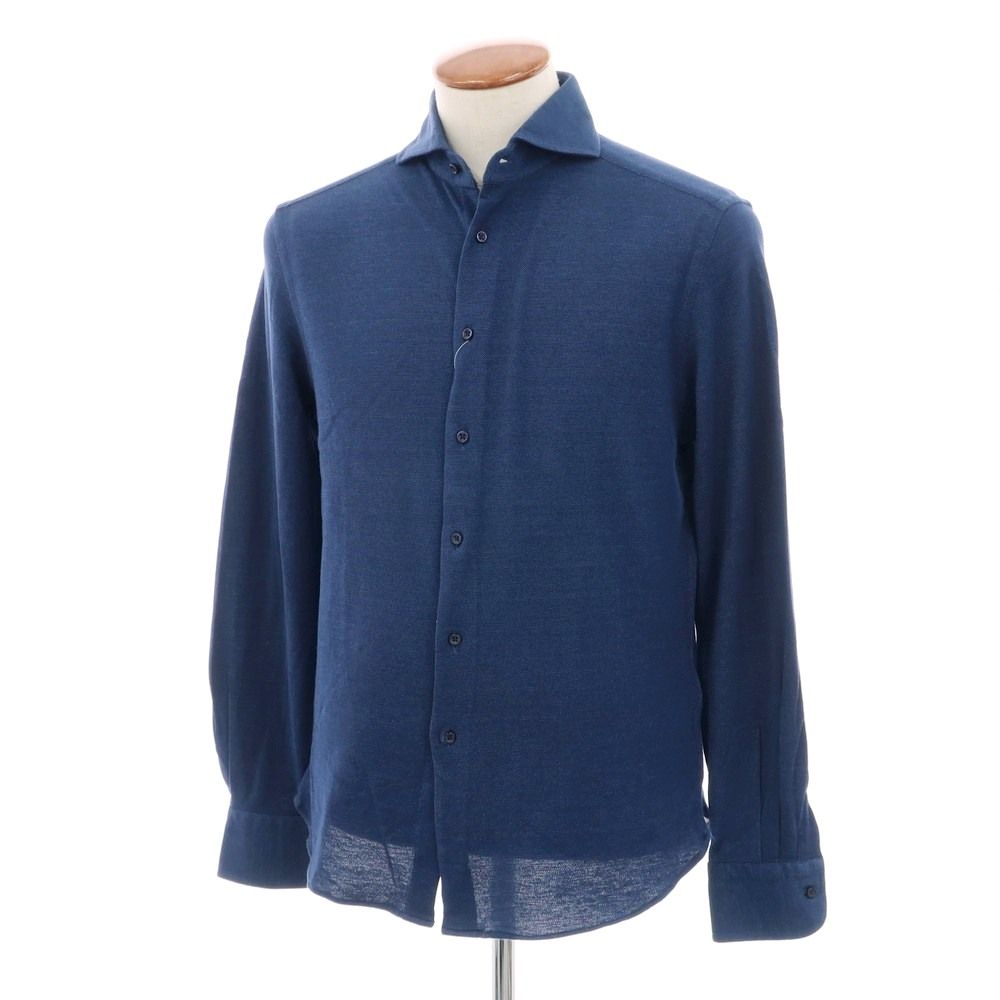 GUY ROVER 鹿の子 ジャージーコットンシャツ ネイビー メンズ XL 中古】ギローバー GUY ROVER コットン 鹿の子 カジュアルシャツ