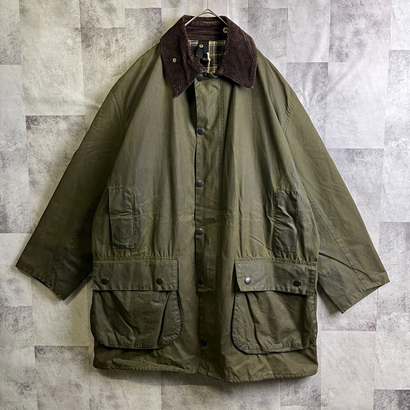 【美品】Barbour バブアー オイルドジャケット　ブルゾン　緑　英国製 中古・古着通販】Barbour (バブアー) オイルドジャケット