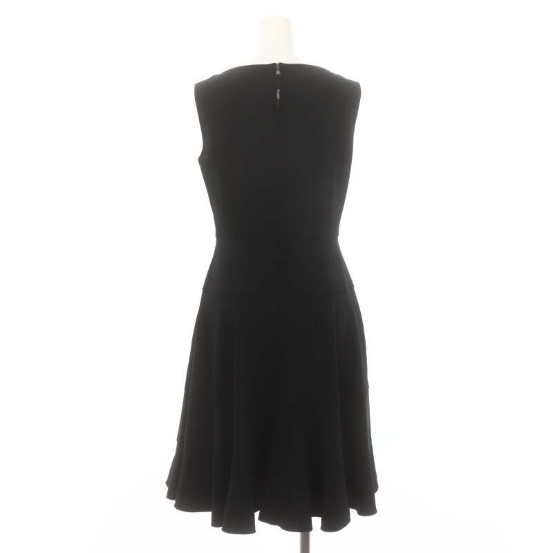 フォクシーニューヨーク ロングジレ ノースリーブワンピースダブルジップ黒