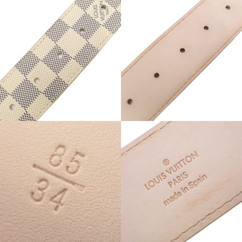 LOUIS VUITTON　ルイヴィトン　ベルト　アズール　ダミエ　85/34 LOUIS VUITTON ルイヴィトン ベルト イニシャル ダミエ アズール 34/85