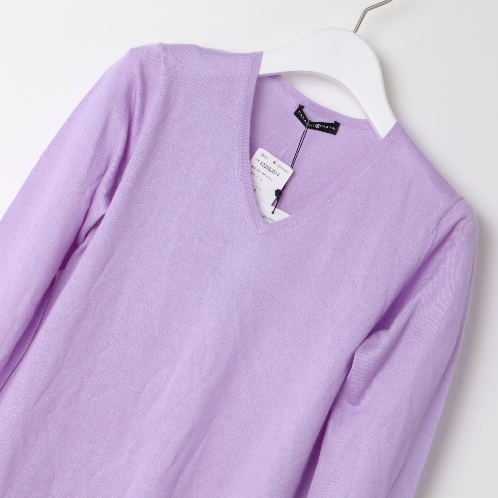 高島屋 タカシマヤ カシミヤ シルク Vネックセーター ニット カシミヤ100％ ニットセーター S -850