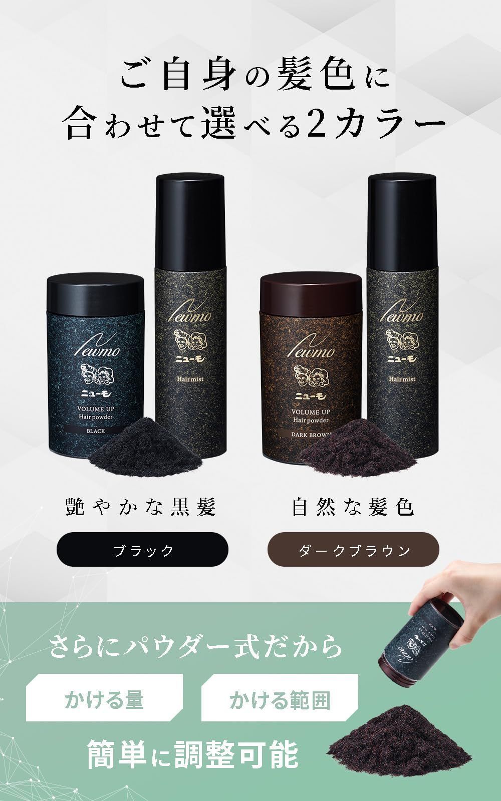ニューモ ヘアミスト & ヘアパウダー 2セット 黒 ニューモ ヘアー